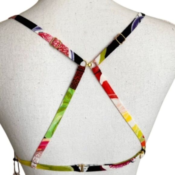 Christian Lacroix Swiminista triangle style bikini top that is fully adjustable. - Picture 7 of 7